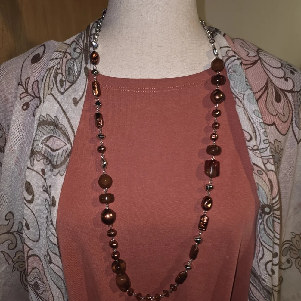 Paparazzi Copper Beaded Necklace & Earrings